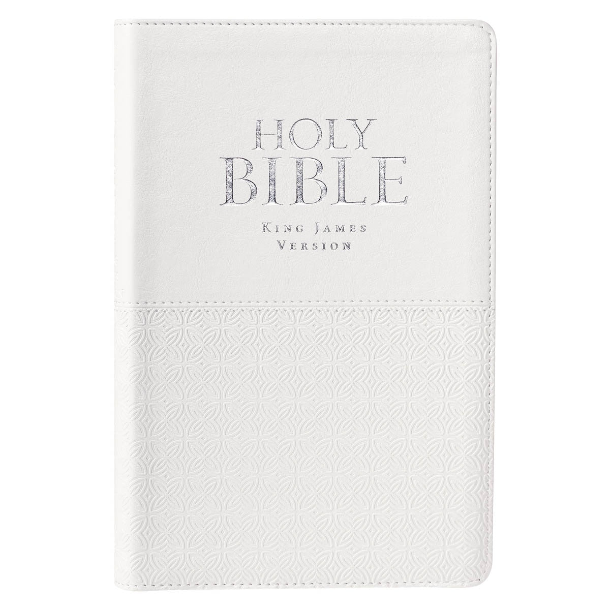 White Faux Leather King James Version Deluxe Gift Bible with Thumb Ind ...