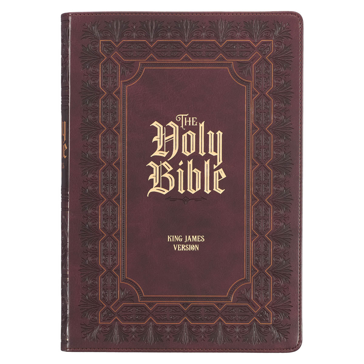Framed Burgundy Faux Leather Super Giant Print King James Version Bibl ...