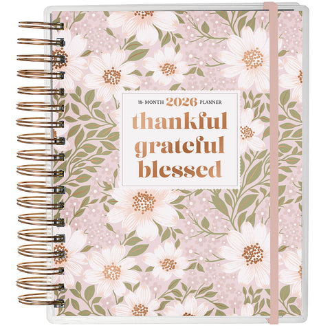 2026 Thankful Grateful Blessed 18-Month Planner with Elastic Closure
