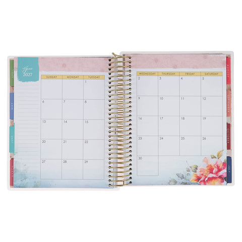 2027 Strength and Dignity 18-Month Spiral Planner with Elastic Closure - Proverbs 31:25