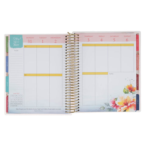 2027 Strength and Dignity 18-Month Spiral Planner with Elastic Closure - Proverbs 31:25