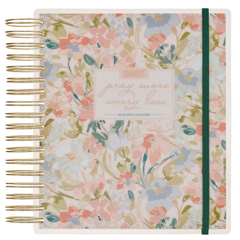 2027 Pray More Worry Less 18-Month Spiral Planner w Closure