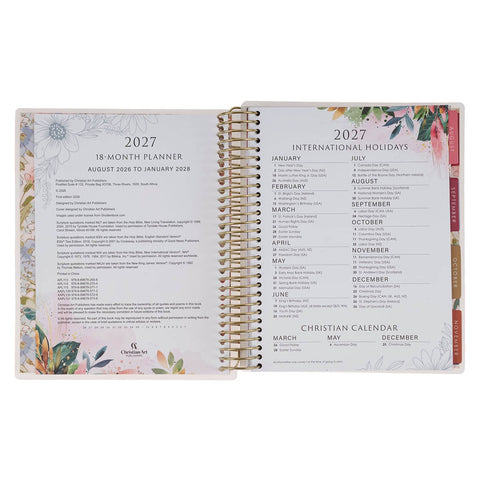 2027 Pray More Worry Less 18-Month Spiral Planner w Closure