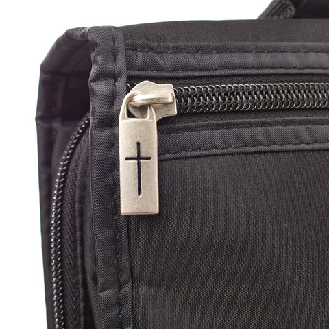 Black Micro-Fiber Tri-fold Organizer Bible Cover