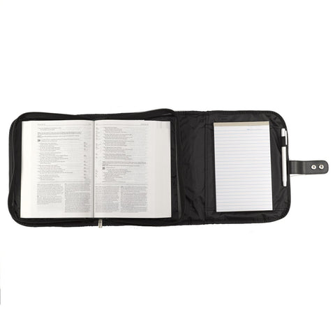 Black Micro-Fiber Tri-fold Organizer Bible Cover