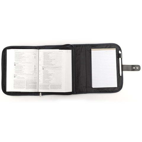 Navy Polyester Tri-fold Organizer Bible Cover