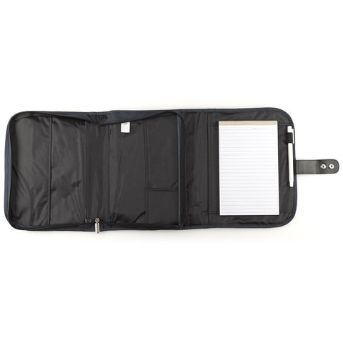 Navy Polyester Tri-fold Organizer Bible Cover