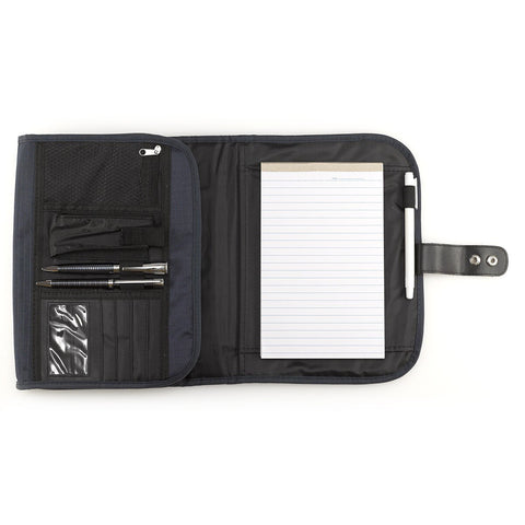 Navy Polyester Tri-fold Organizer Bible Cover