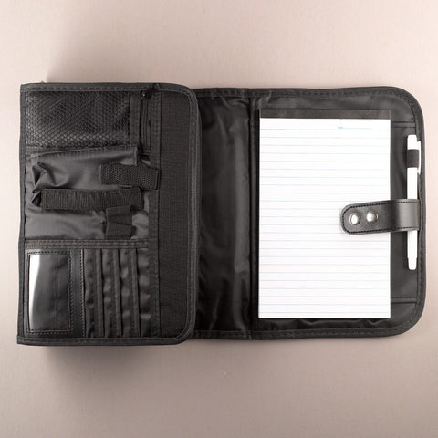 Black Polyester Tri-fold Organizer Bible Cover