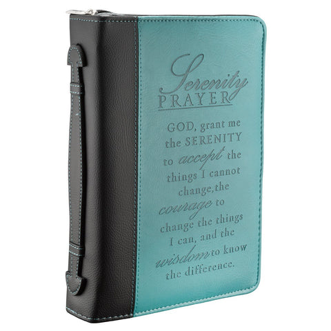 Serenity Prayer Two-tone Aqua Faux Leather Classic Bible Cover
