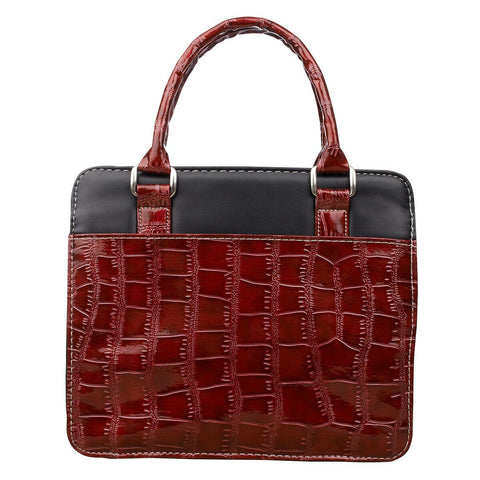 Burgundy Crocodile Embossed Purse-style Fashion Bible Cover