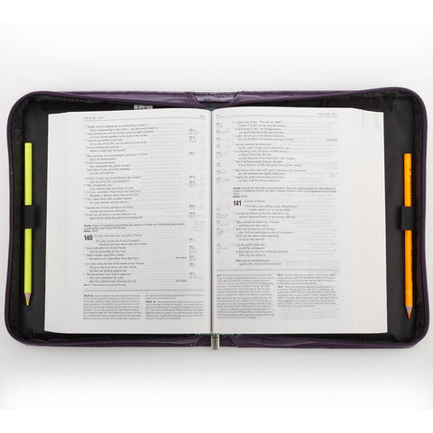 Faith Purple Faux Leather Fashion Bible Cover - Hebrews 11:1