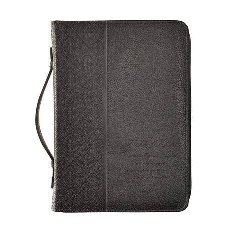 Guidance Black Faux Leather Classic Bible Cover - Proverbs 3:6