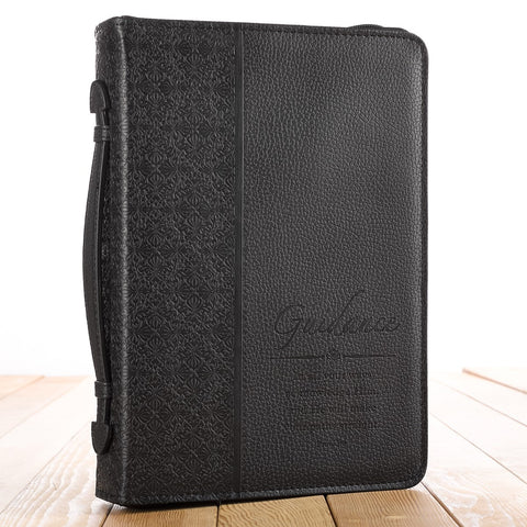 Guidance Black Faux Leather Classic Bible Cover - Proverbs 3:6
