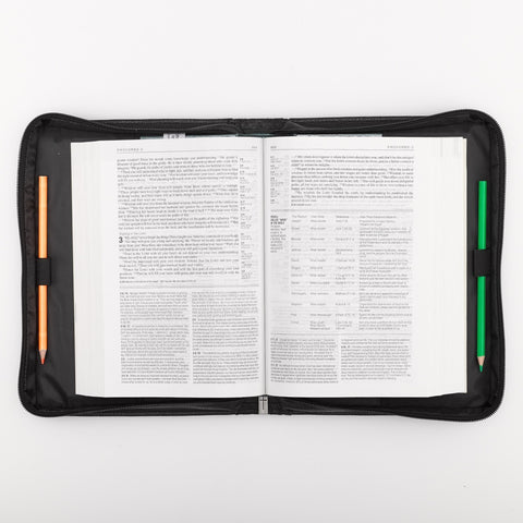 Guidance Black Faux Leather Classic Bible Cover - Proverbs 3:6