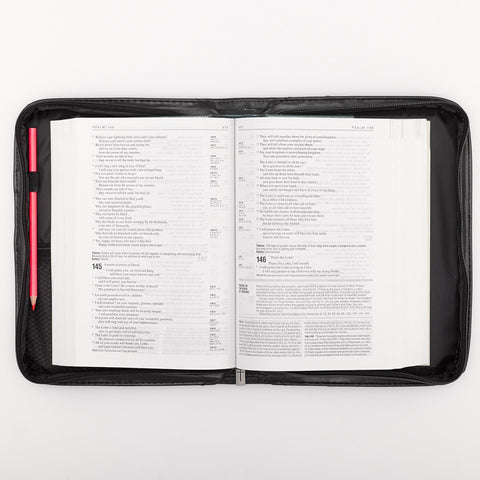 Faith Black Faux Leather Classic Bible Cover