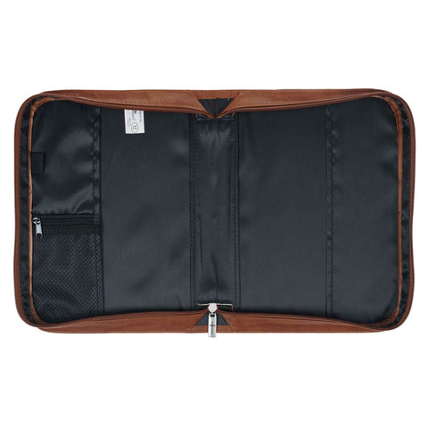 Faith Honey-brown Faux Leather Bible Cover with Badge