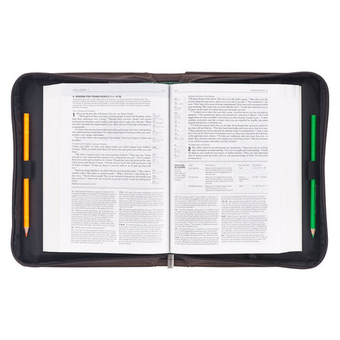 Be Strong and Courageous Portfolio Design Faux Leather Classic Bible Cover - Joshua 1:9