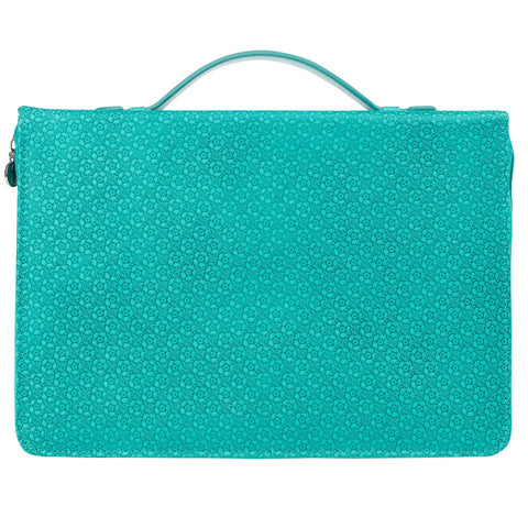 Grace Butterfly Blessings Teal Faux Leather Fashion Bible Cover - Ephesians 2:8