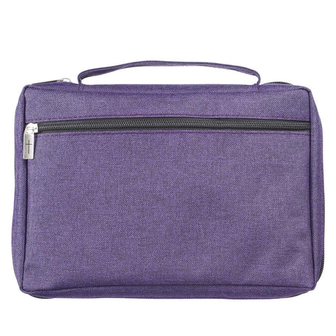 Purple Poly-Canvas Value Bible Cover with Fish Badge
