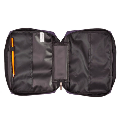 Purple Poly-Canvas Value Bible Cover with Fish Badge