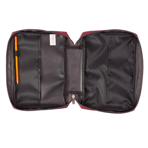 Burgundy Poly-Canvas Value Bible Cover with Ichthus Patch