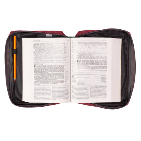 Burgundy Poly-Canvas Value Bible Cover with Ichthus Patch