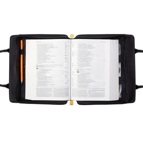 Blessed Black Purse-style Faux Leather Bible Cover