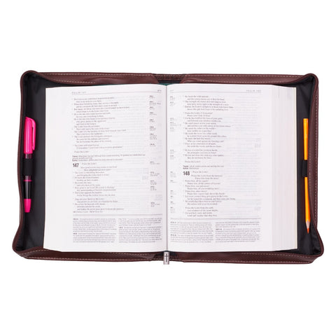 The Lord's Prayer Two-tone Brown Faux Leather Classic Bible Cover
