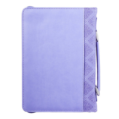 Trust in the Lord Purple Faux Leather Classic Bible Cover - Proverbs 3:5