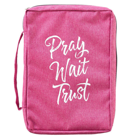 Pray Wait Trust Pink Poly-canvas Value Bible Cover