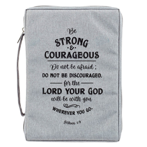 Strong and Courageous Poly-Canvas Bible Cover
