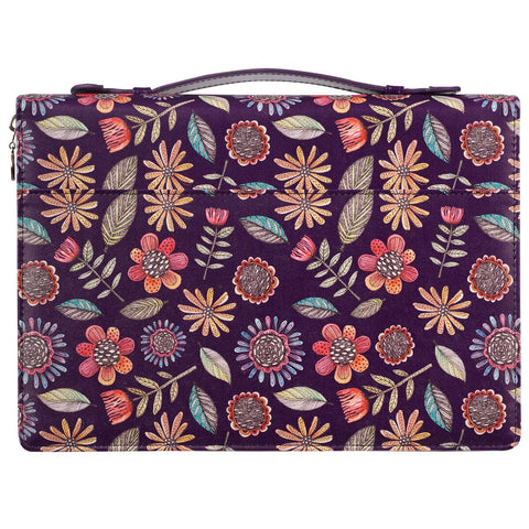 I Know the Plans Purple Floral Faux Leather Fashion Bible Cover - Jeremiah 29:11