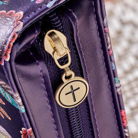 I Know the Plans Purple Floral Faux Leather Fashion Bible Cover - Jeremiah 29:11