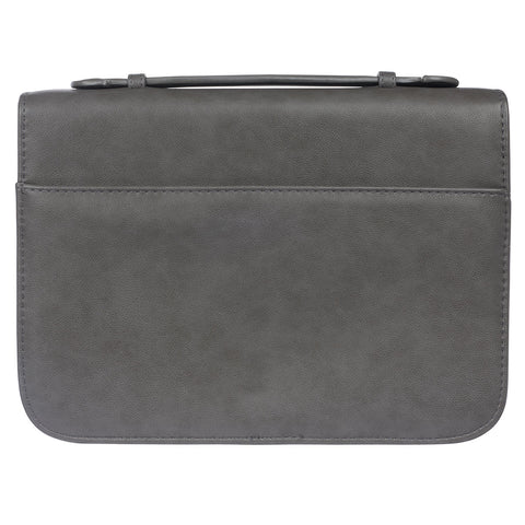 Amazing Grace Gray and Turquoise Faux Leather Fashion Bible Cover with Tassels