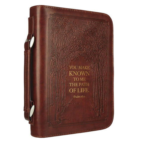 The Path Of Life Classic Faux Leather Bible Cover - Psalm 16:11