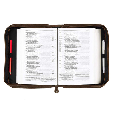 Trust In The Lord Two-Tone Brown Classic Faux Leather Bible Cover - Proverbs 3:5