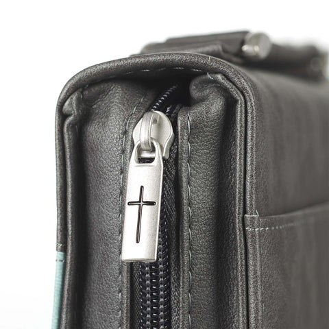 All Things Are Possible Light Blue Faux Leather Fashion Bible Cover - Matthew 19:26