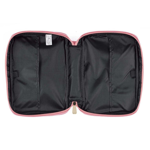 Pink Faux Leather Fashion Bible Cover with Decorative Flap and Metal Heart Badge