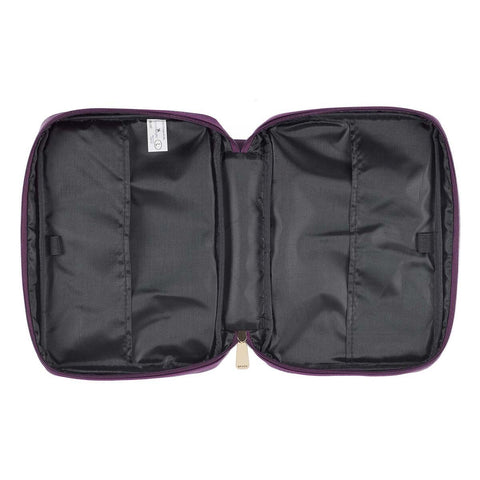 Purple Faux Leather Fashion Bible Cover with Decorative Flap and Metal Heart Badge