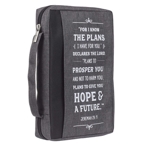 I Know the Plans Charcoal Value Bible Case - Jeremiah 29:11