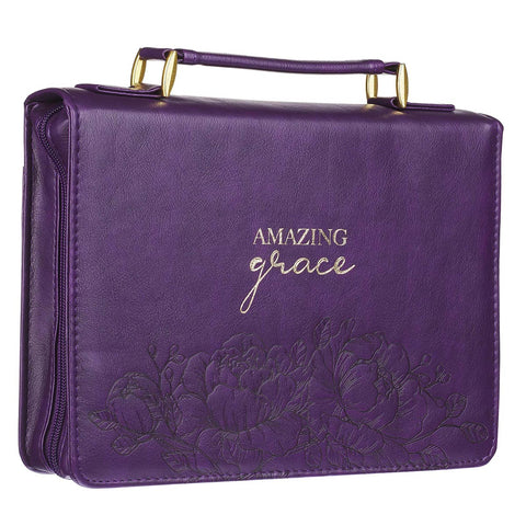 Amazing Grace Purple Faux Leather Fashion Bible Cover