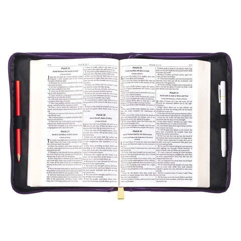 Amazing Grace Purple Faux Leather Fashion Bible Cover