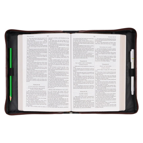 I Can Do All Things Brown Faux Leather Classic Bible Cover - Philippians 4:13