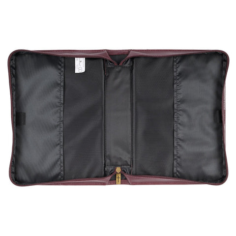 Burgundy Be Still and Know Classic Faux Leather Bible Cover - Psalm 46:10