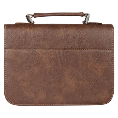 Blessed Is The Man Two-tone Brown Faux Leather Bible Cover - Jeremiah 17:7