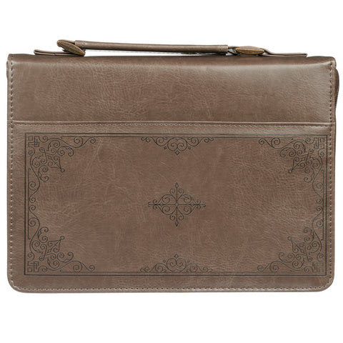 For I know the Plans Brown Faux Leather Classic Bible Cover - Jeremiah 29:11