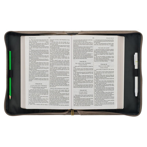 For I know the Plans Brown Faux Leather Classic Bible Cover - Jeremiah 29:11