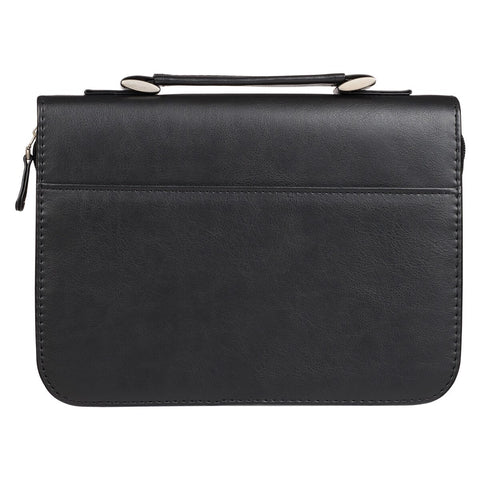 Hope in the LORD Two-tone Black and Gray Faux Leather Classic Bible Cover – Isaiah 40:31