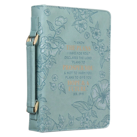Plans to Prosper You Teal Faux Leather Fashion Bible Cover – Jeremiah 29:11